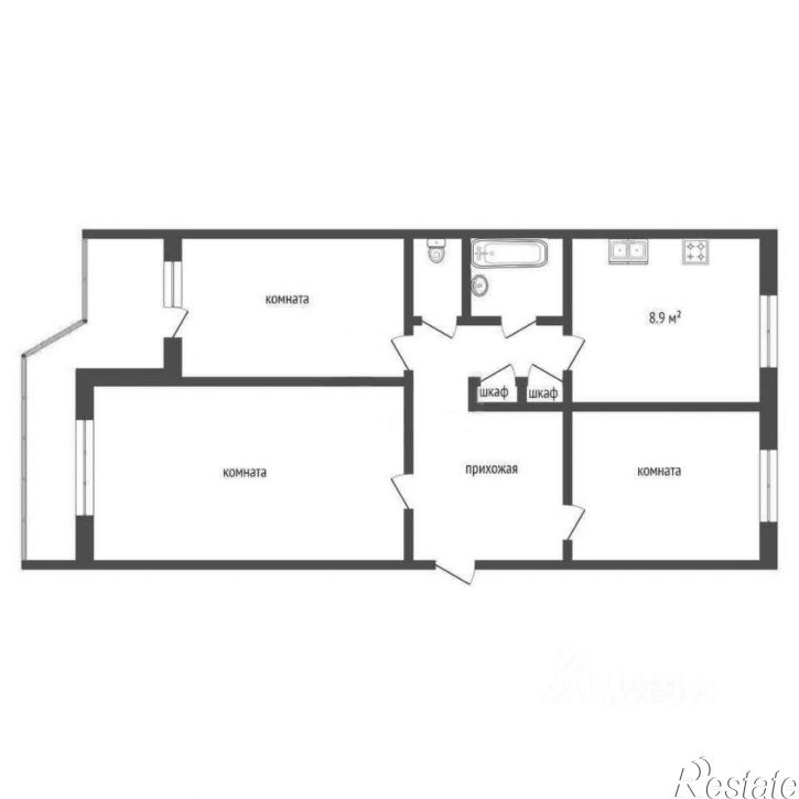 3-комн квартира ул Визирова, 8/2,  д. 8/2