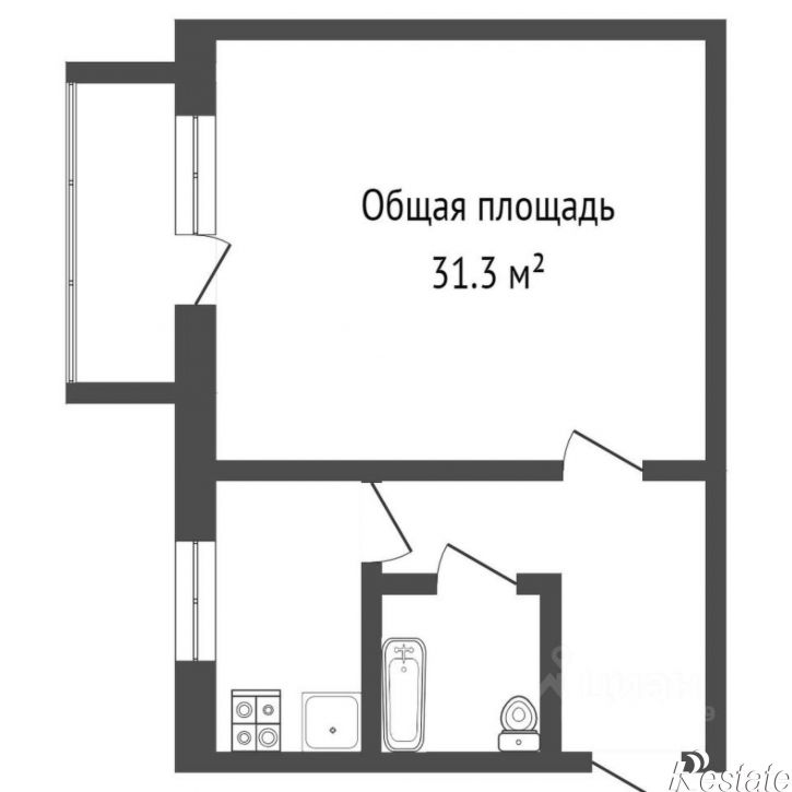 1-комн квартира ул Чехова, 4,  д. 4