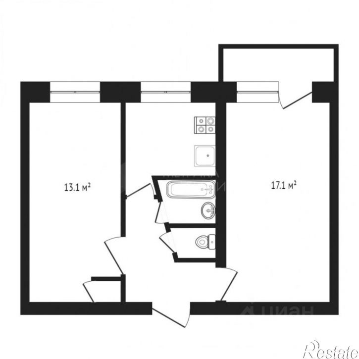 2-комн квартира ул Свободы, 1а,  д. 1а