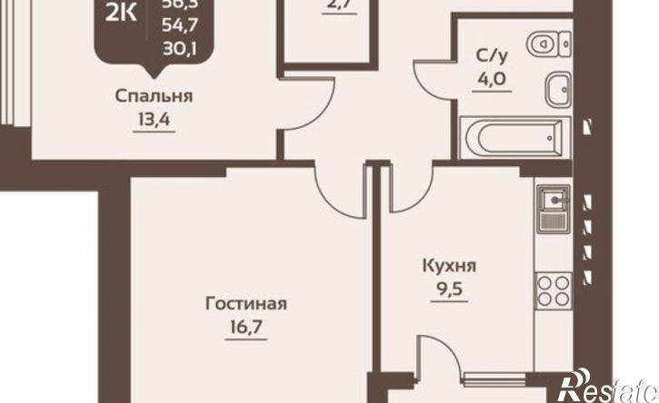 2-комн квартира в новом доме Платовский пр-кт, 108,  д. 108
